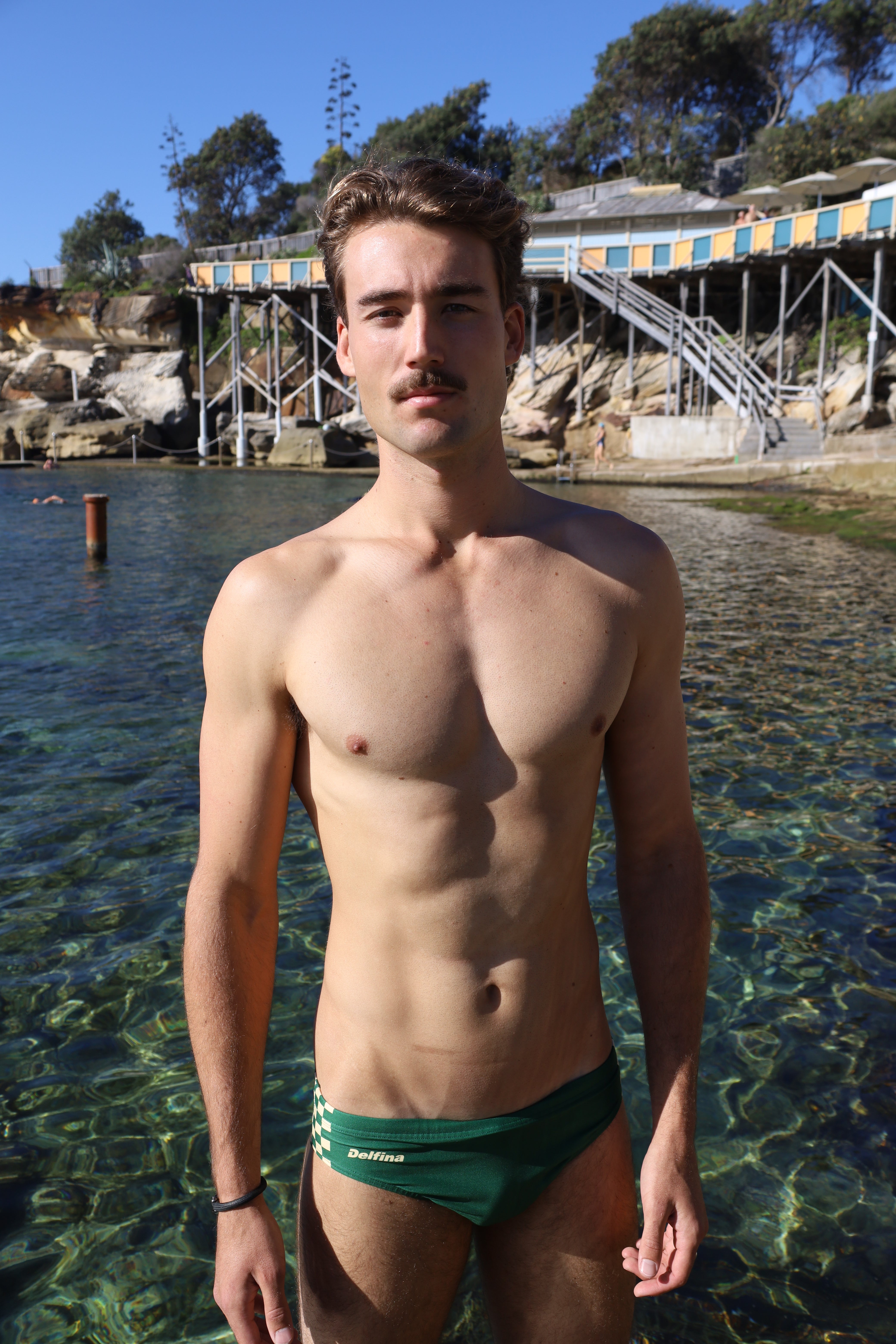 Retro Green Swim Brief