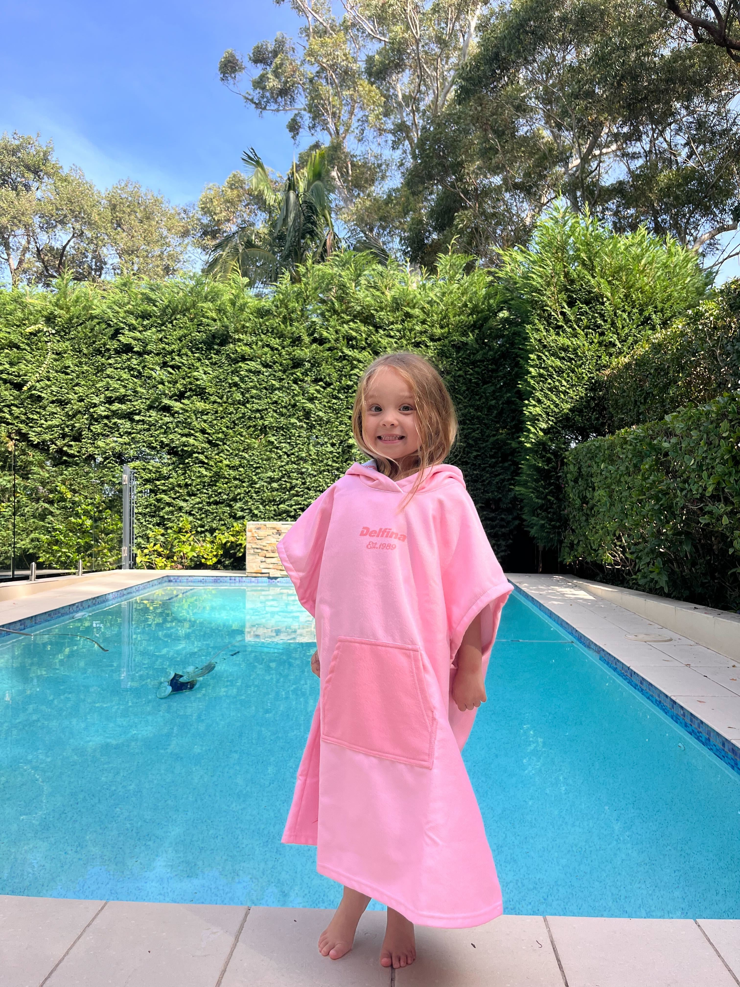 Pink Kids Hooded Towel