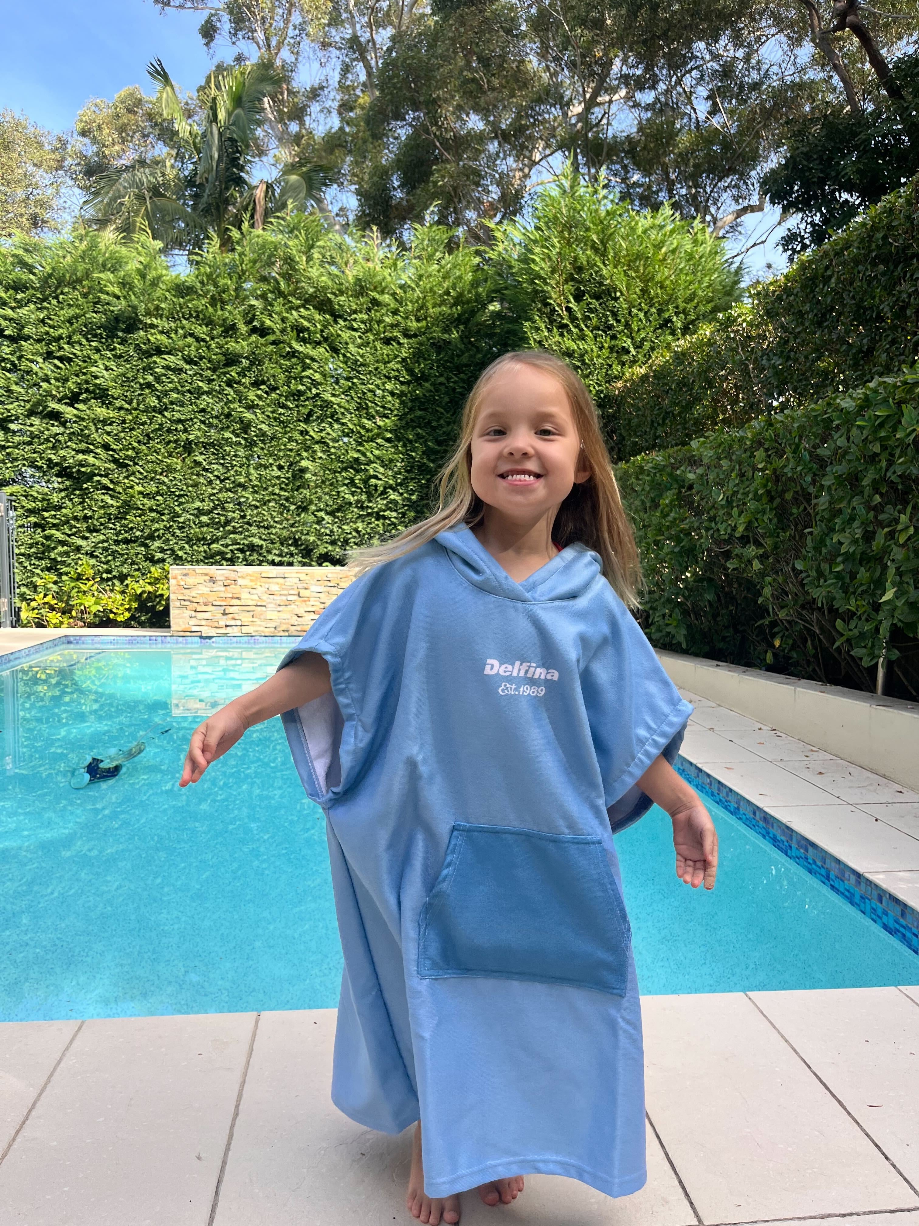 Blue Kids Hooded Towel