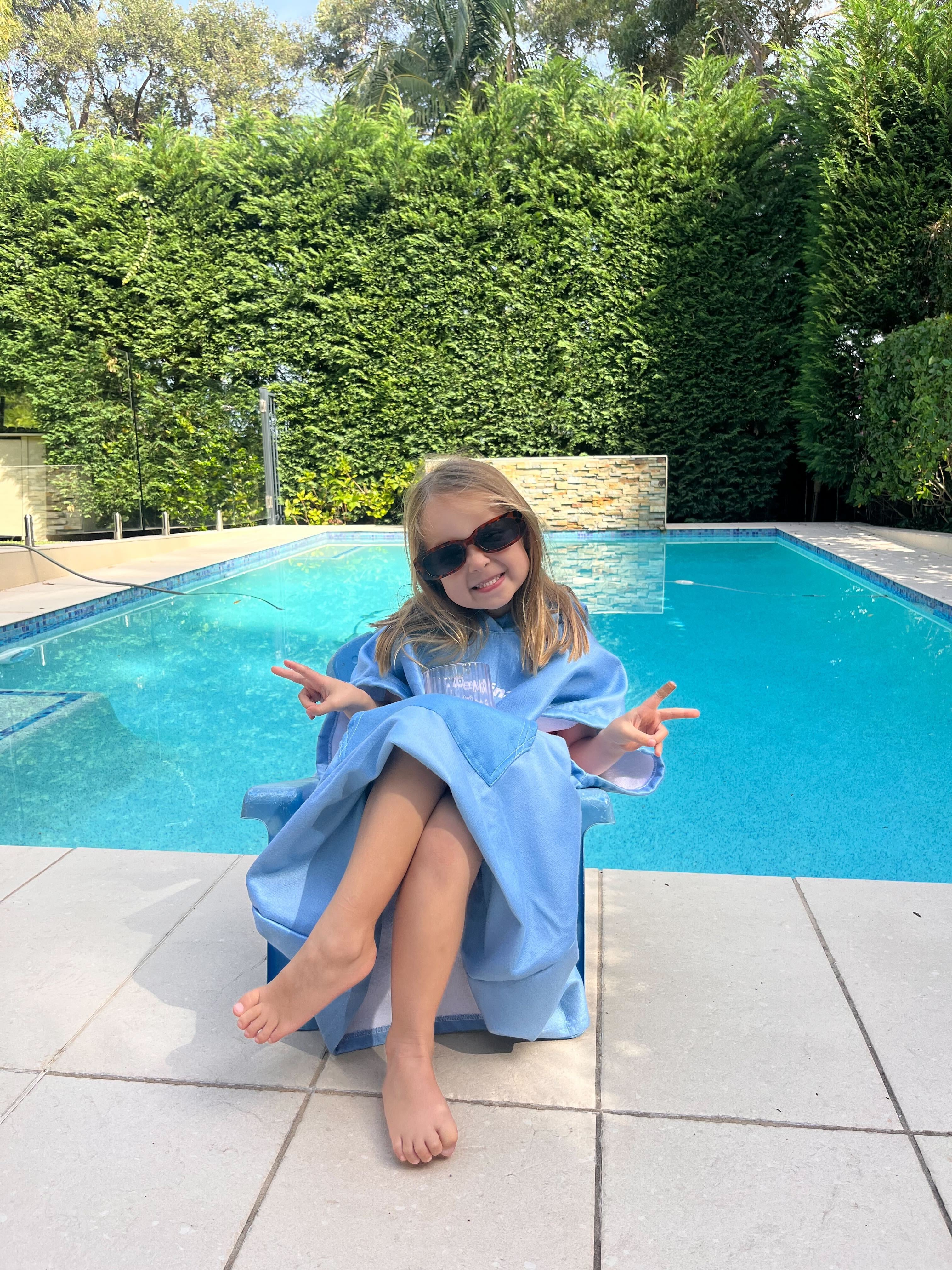 Blue Kids Hooded Towel