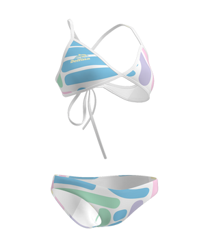 Pastel Paint Tie-Back Bikini Top