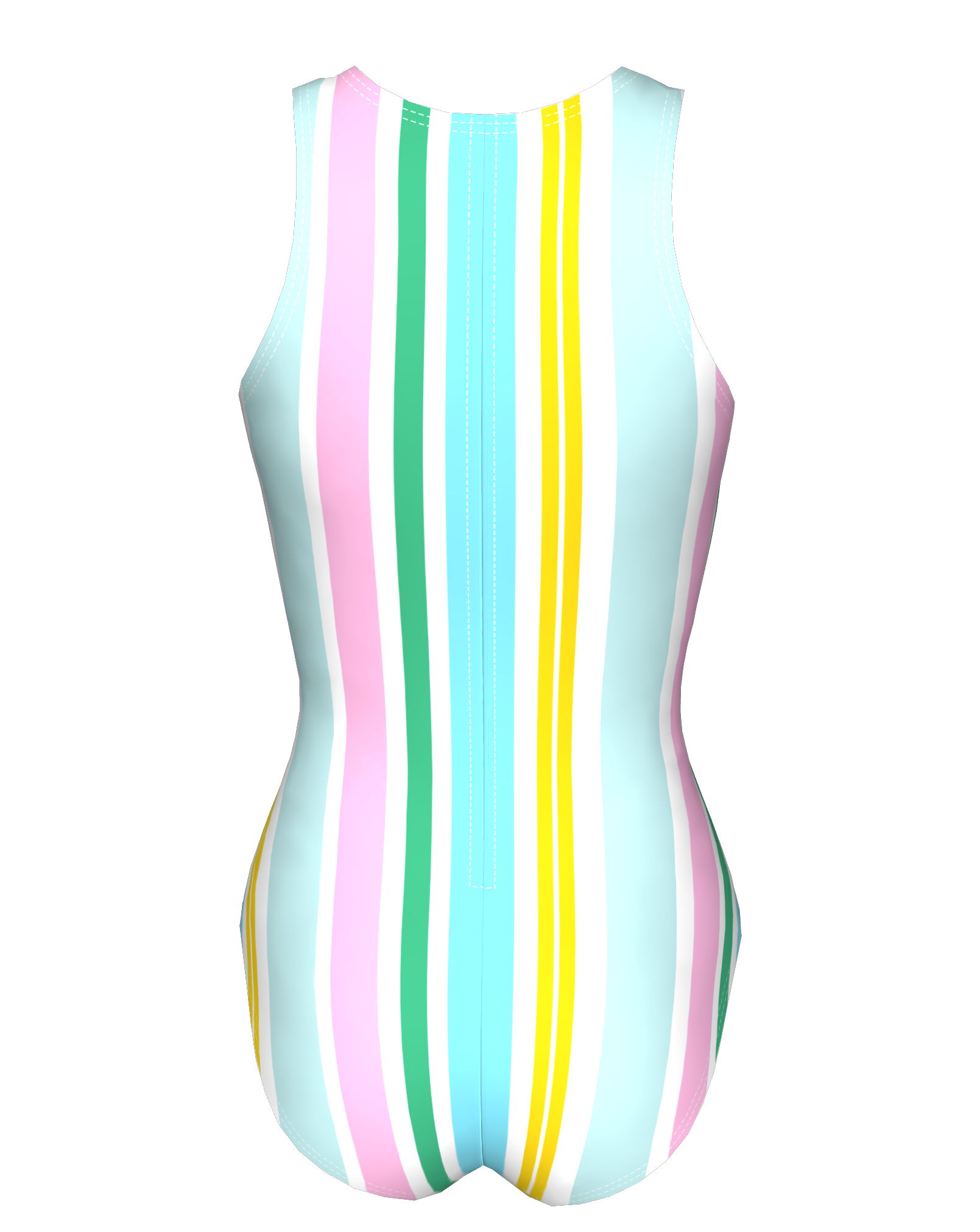 Striped one-piece swimsuit