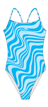 Dark & Light Blue Candy Shop Classic Swim Suit