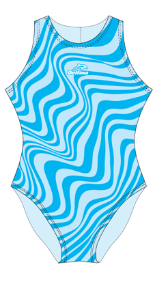Dark & Light Blue Candy Shop Water Polo Suit