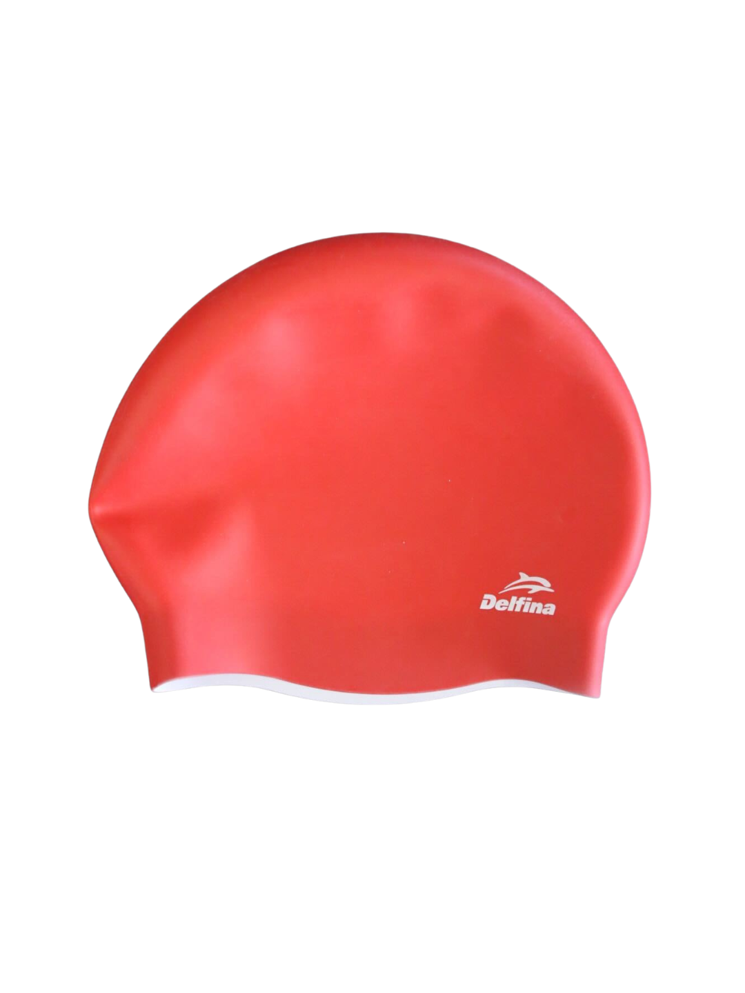 Red & White Reversible Silicone Swim Cap