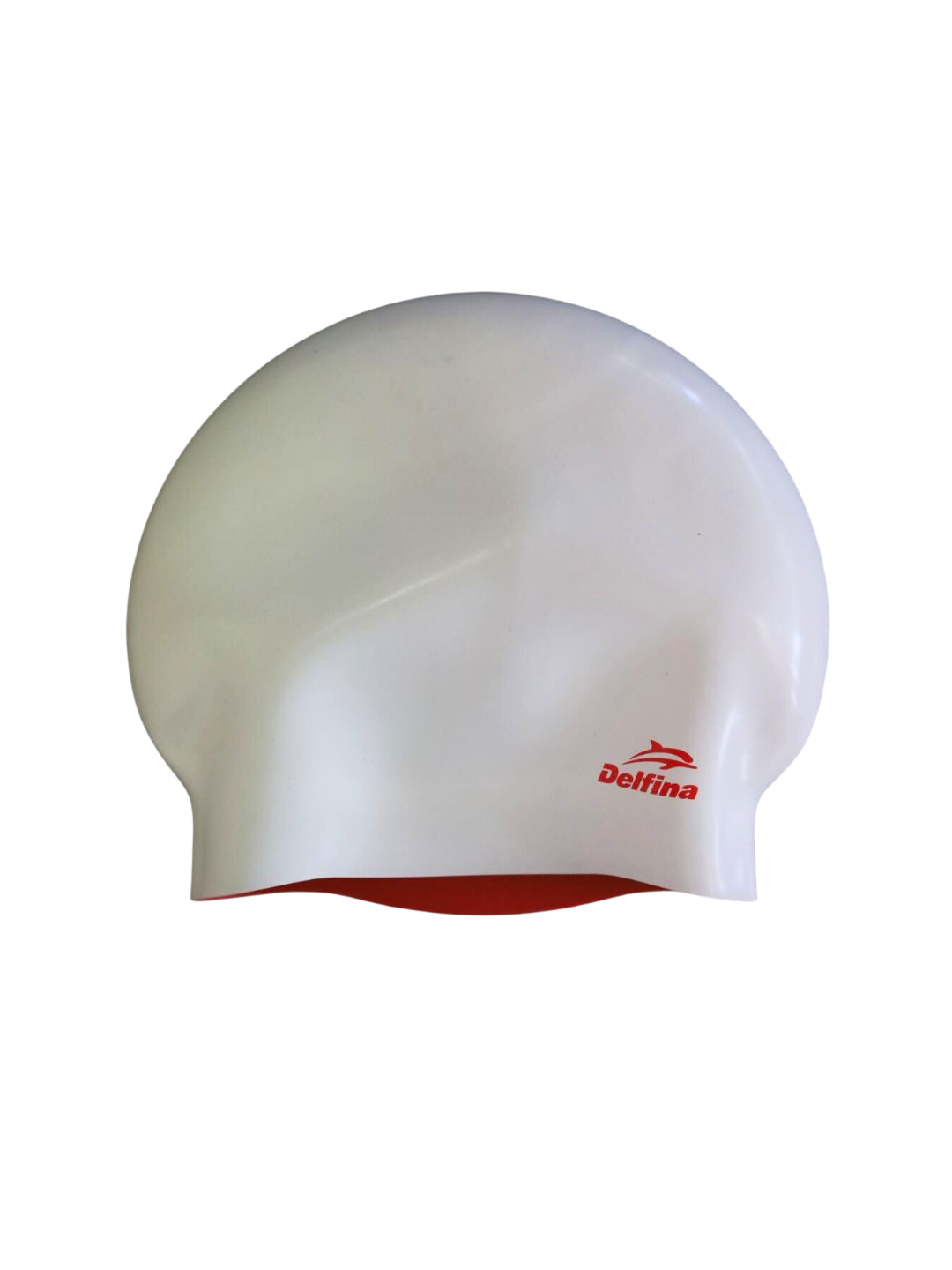 Red & White Reversible Silicone Swim Cap