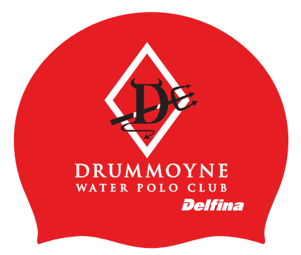 Drummoyne WP Red Silicone Swim Cap- Goalie