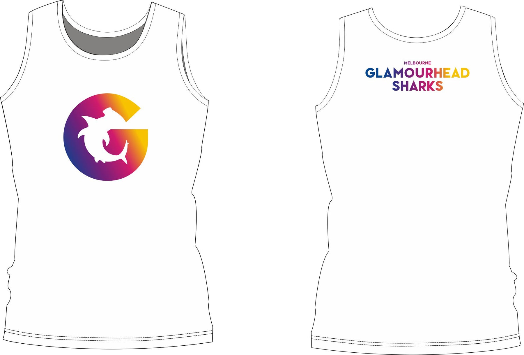 Glamourhead Sharks Hoodie Men's Active Singlet