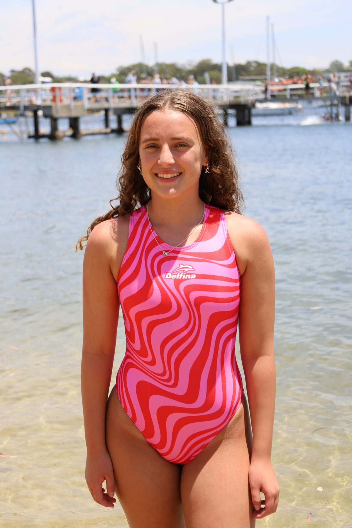 Pink Candy Water Polo Suit + Hair Towel Bundle