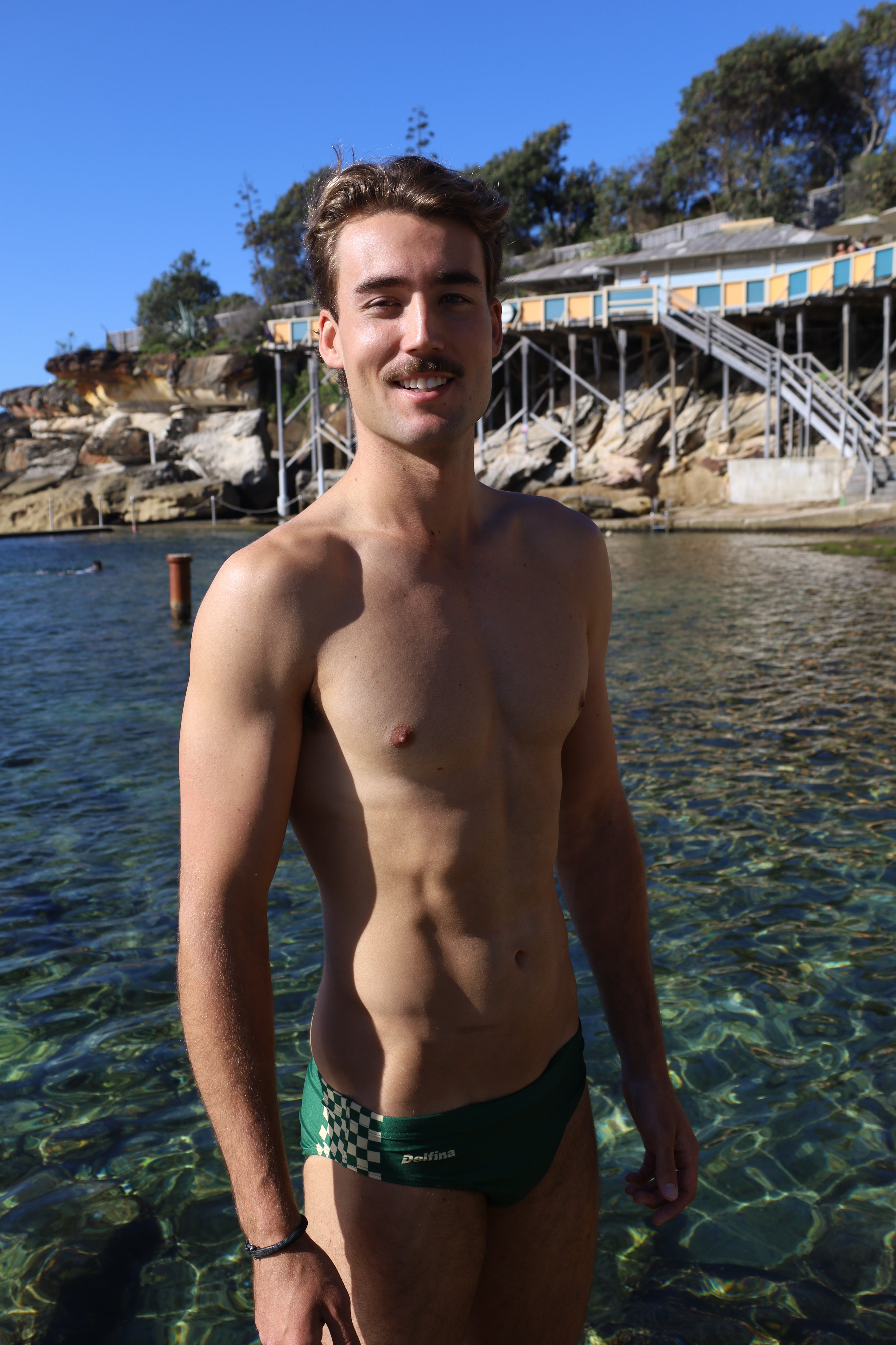 Retro Green Swim Brief