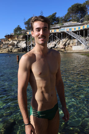 Retro Green Swim Brief
