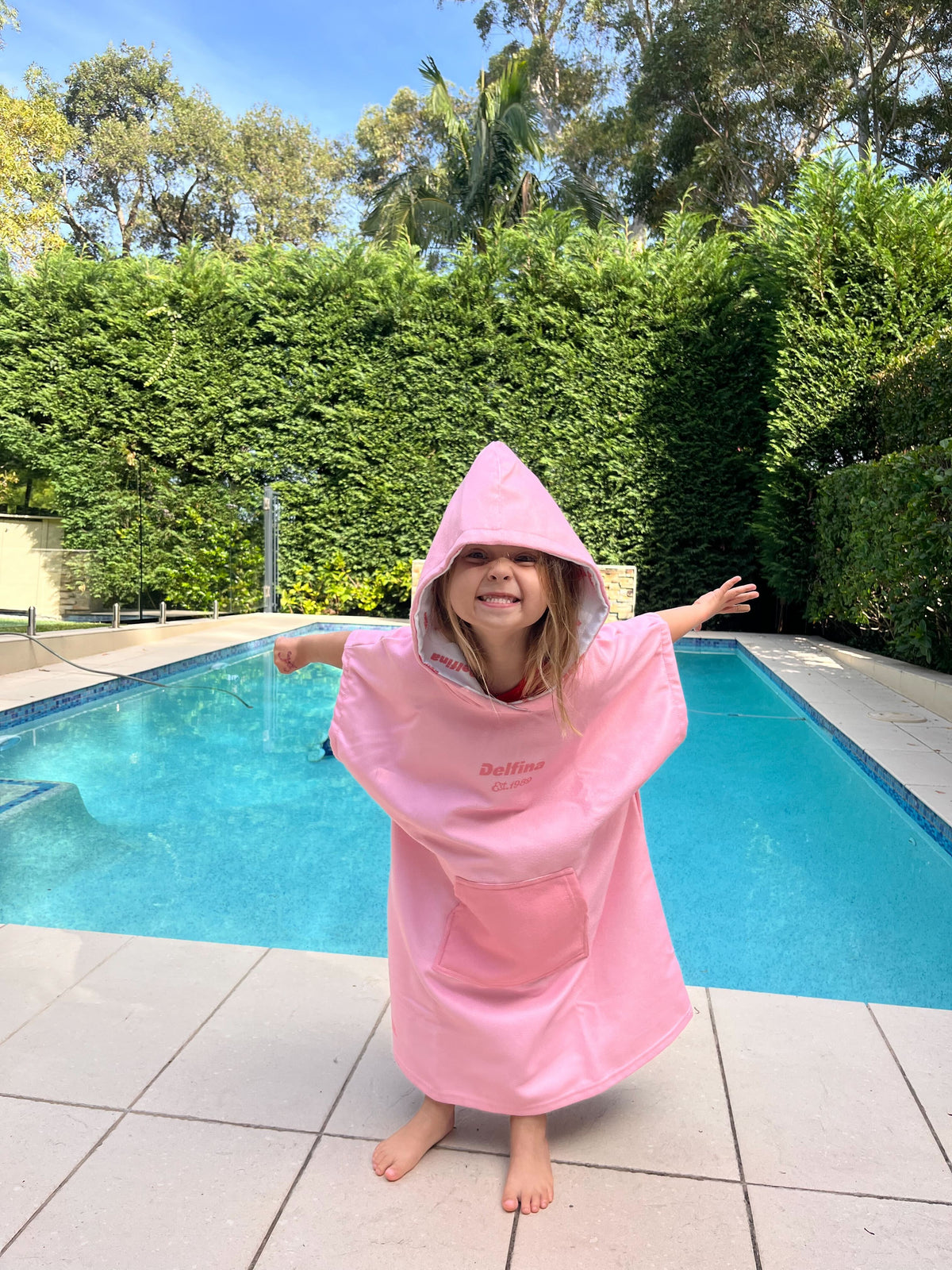 Pink Kids Hooded Towel