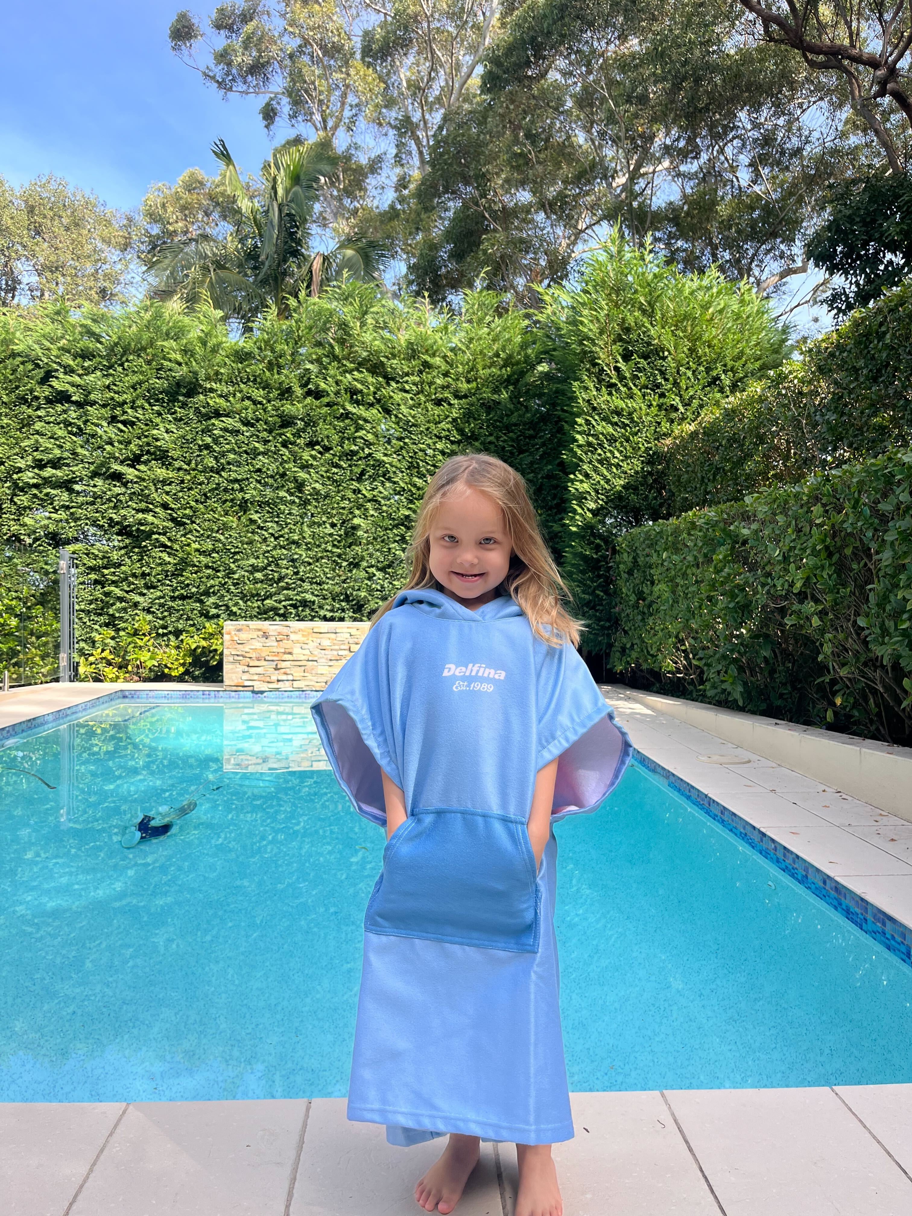Blue Kids Hooded Towel