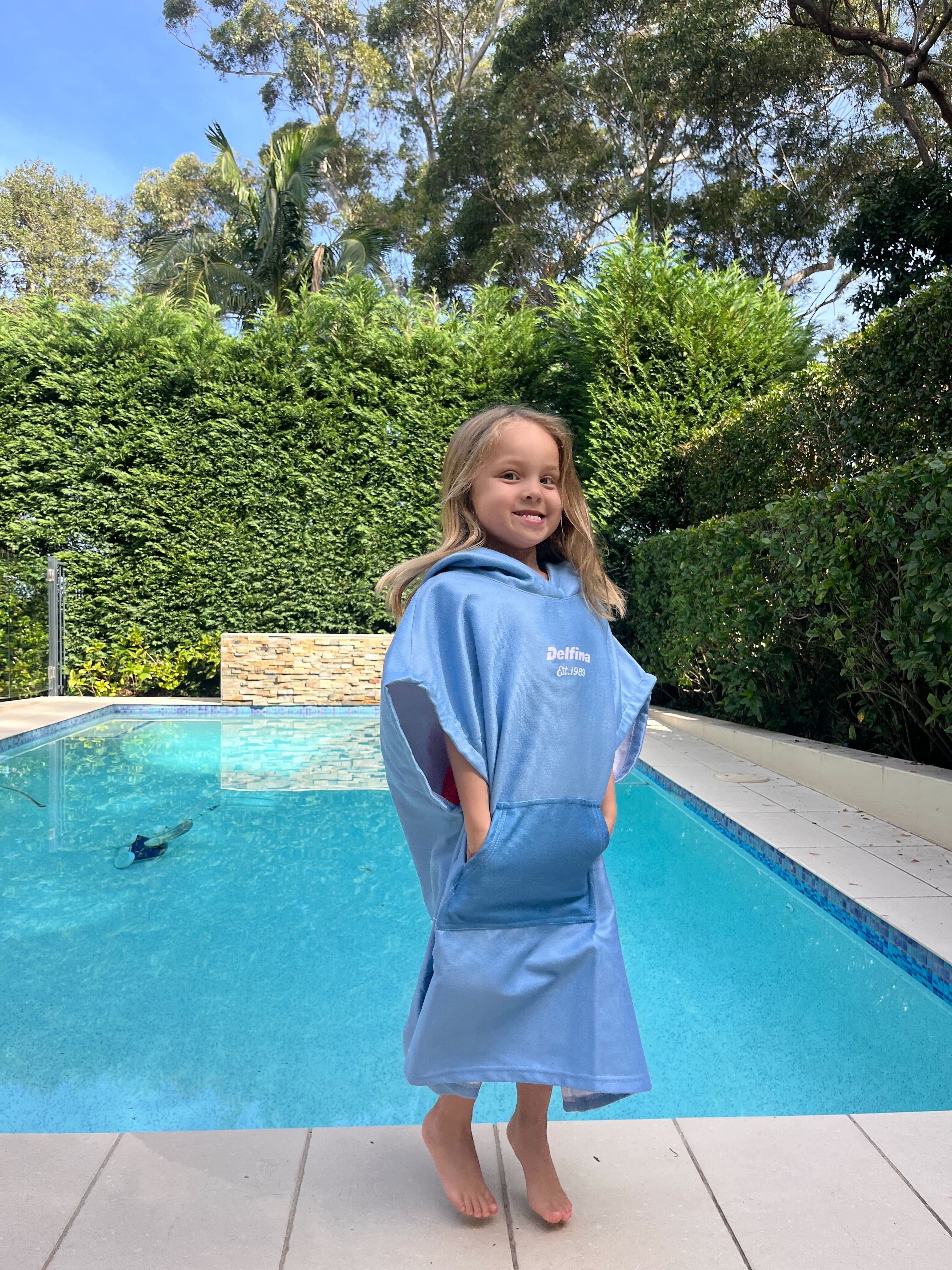 Blue Kids Hooded Towel