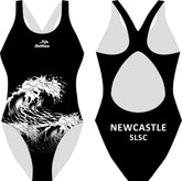 Newcastle SLSC Bladeback Black Wave Swimsuit