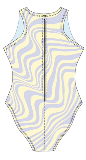 Purple & Yellow Candy Shop Water Polo Suit