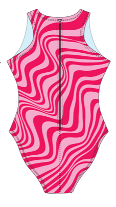 Red & Pink Candy Shop Water Polo Suit