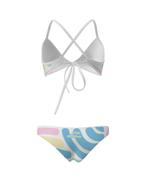 Pastel Paint Tie-Back Bikini Top