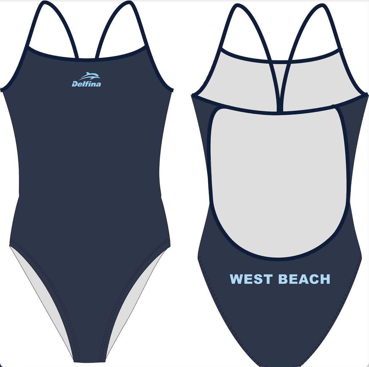 West Beach Light Back Suit - Solid colour suit
