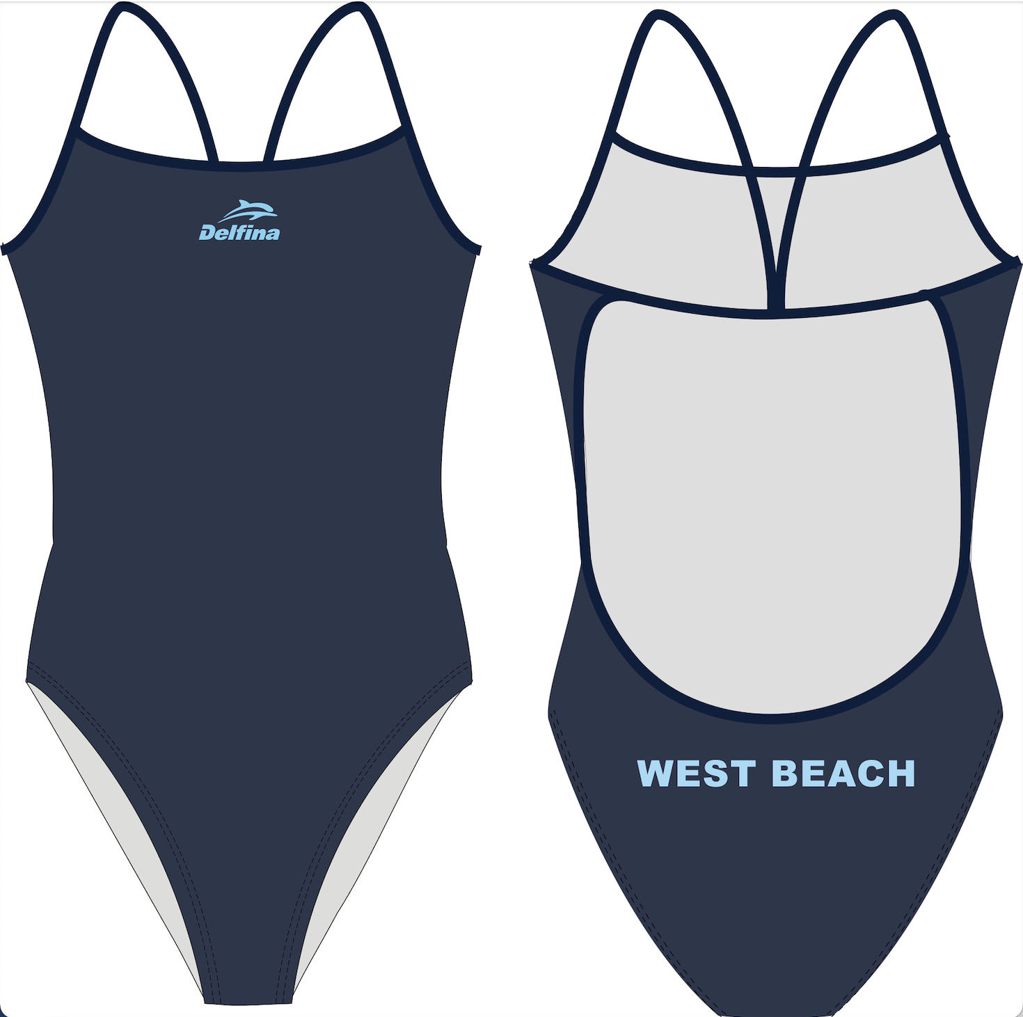 West Beach Light Back Suit - Solid colour suit