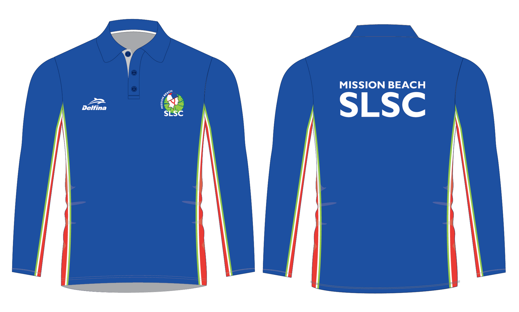 Mission Beach SLSC Long Sleeve Sublimated Polo shirt