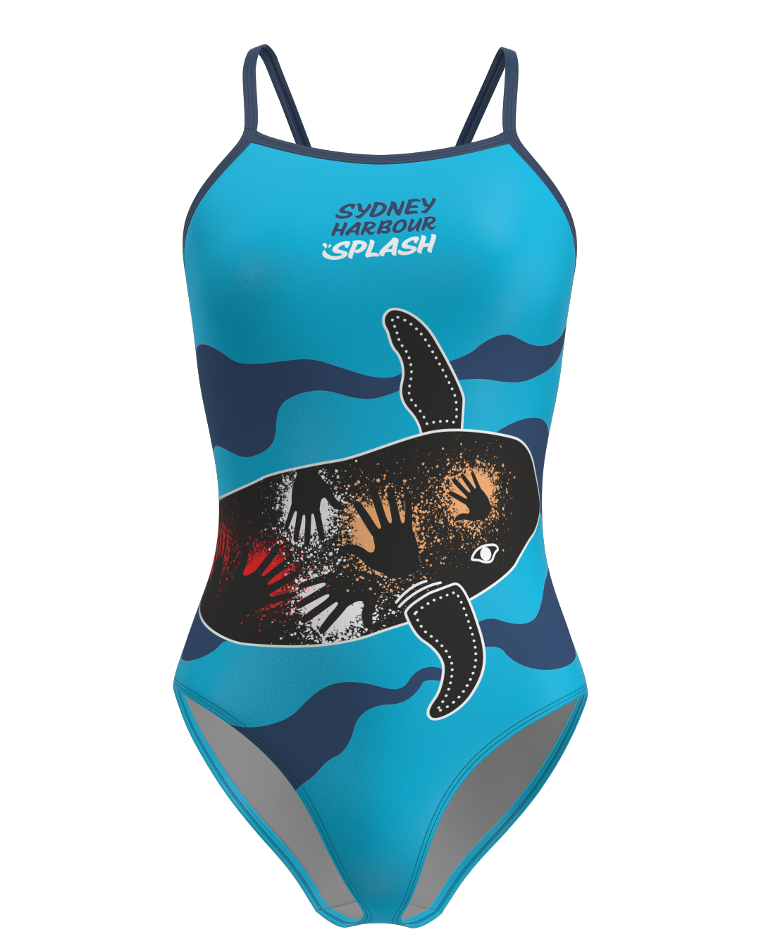 Sydney Harbour Splash: Female Light-back One-Piece