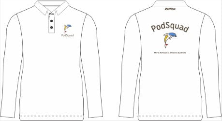 PodSquad Cotton Long Sleeve Polo Shirt