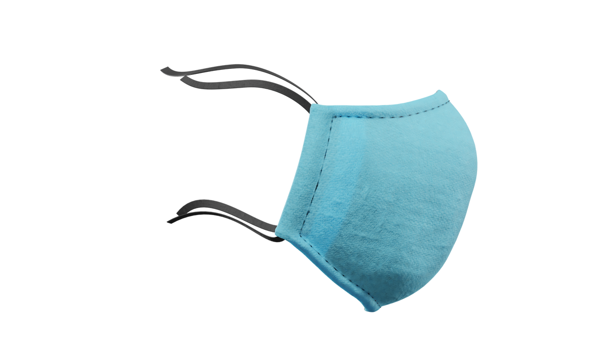 Plain Light Blue Washable Face Mask