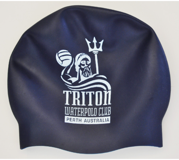 Triton Reversible White/Blue Silicone Swim Cap