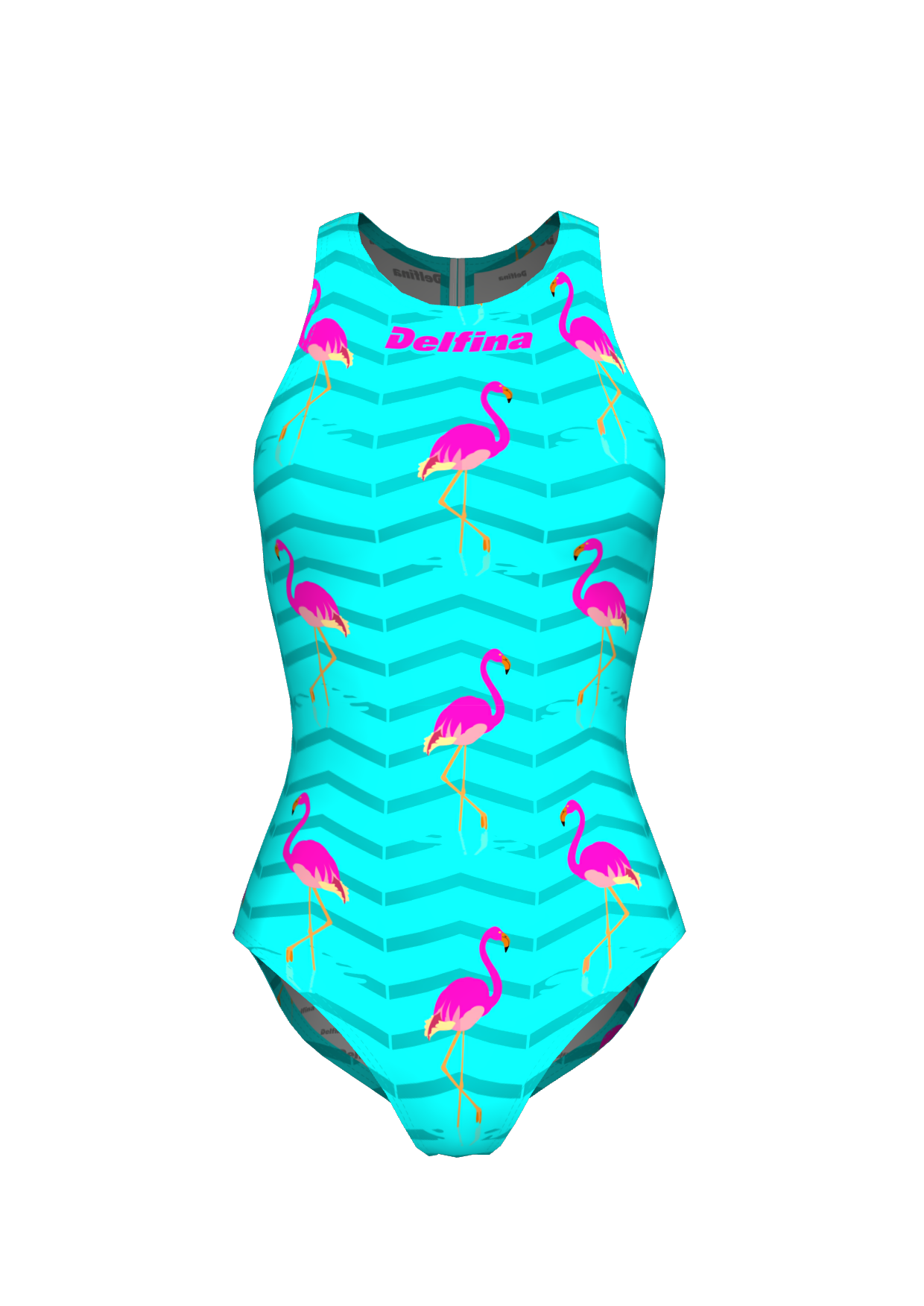 womens flamingo one-piece swimsuit