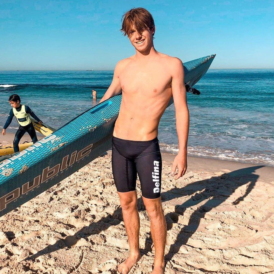 Girls Black Swim Shorts Made In USA Little Boys And Girls SPF50+