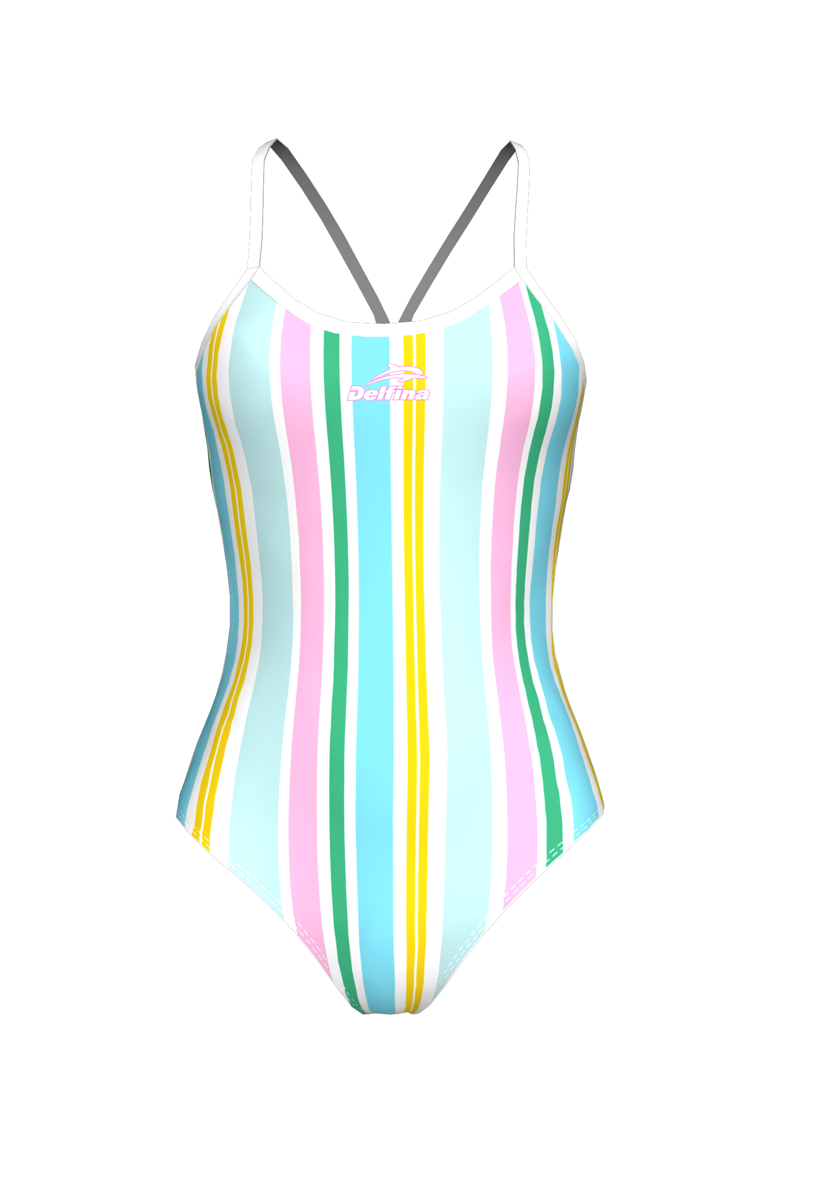 Striped One Piece Swimwear