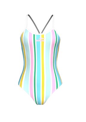 Striped One Piece Swimwear