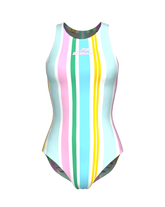 Striped one-piece swimsuit